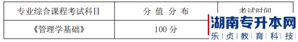 湖南信息學院專升本專業(yè)綜合課程考試科目、分值分布及考試時間