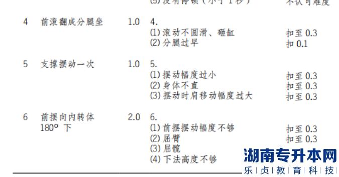  男子雙杠動(dòng)作說明和動(dòng)作錯(cuò)誤扣分標(biāo)準(zhǔn)