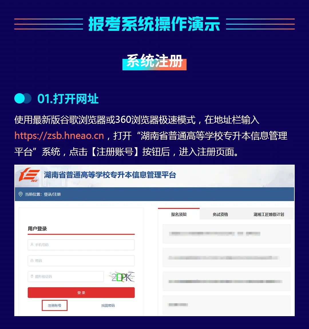 2023年湖南省專升本考試報(bào)考系統(tǒng)操作指南