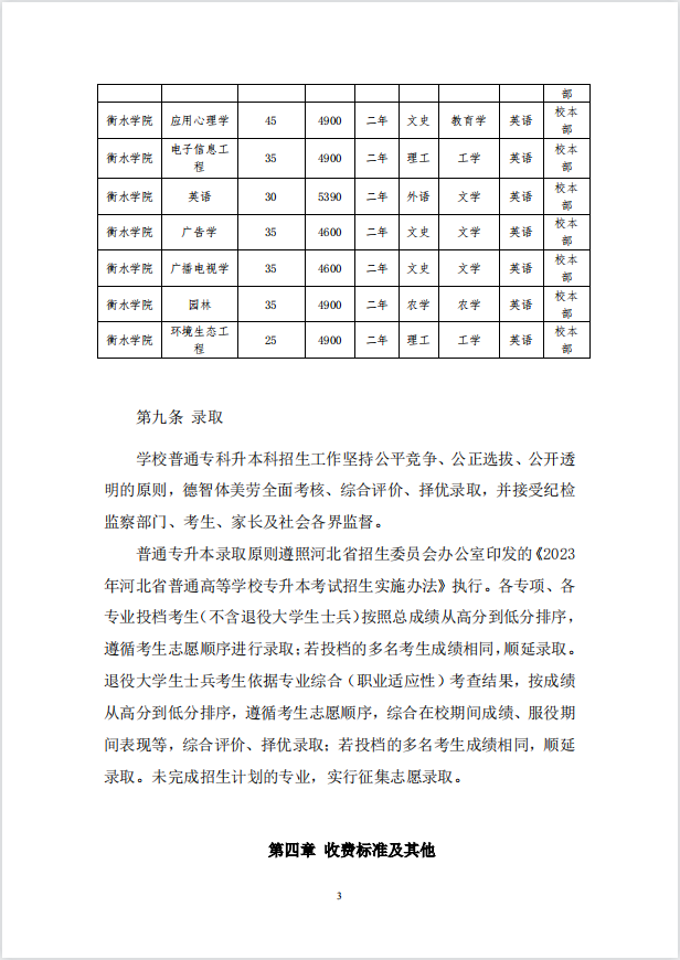 2023年衡水學(xué)院專升本招生章程公布！(圖3)