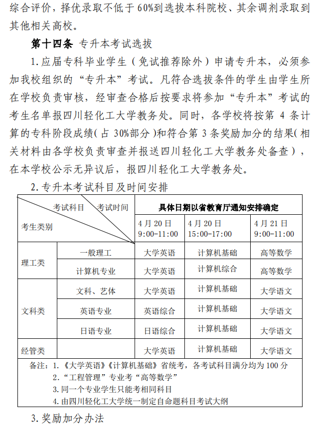 2023年四川輕化工大學專升本招生簡章(圖3)
